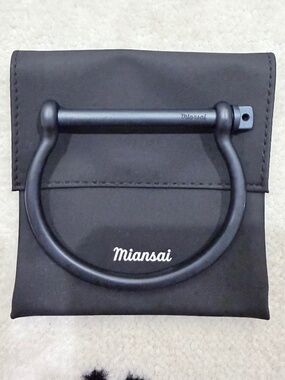 Miansai Matte Navy Blue Screw Cuff Threaded Bar Closure